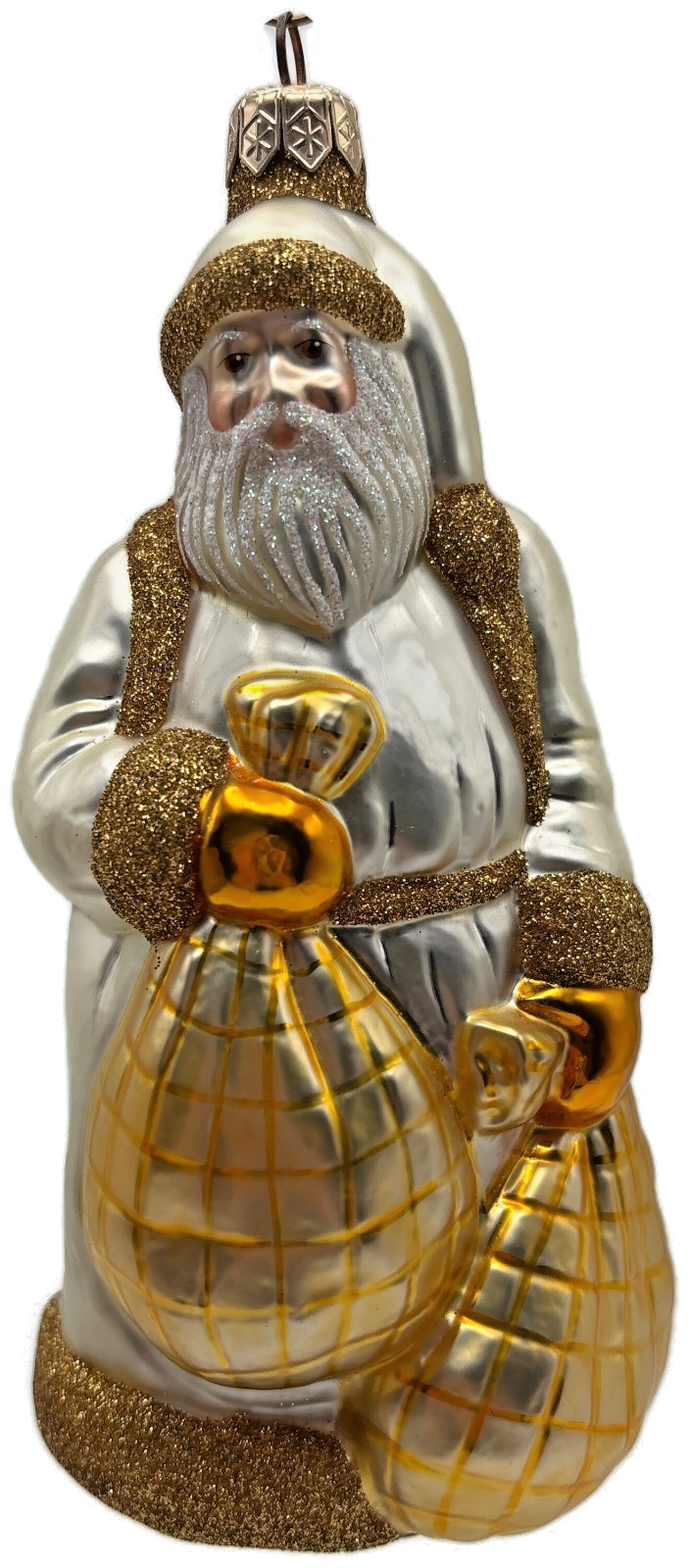 Patricia Breen Laden With Love Pearl Gold Santa Claus Christmas Ornament 98260