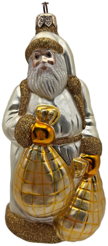 Patricia Breen Laden With Love Pearl Gold Santa Claus Christmas Ornament 98260