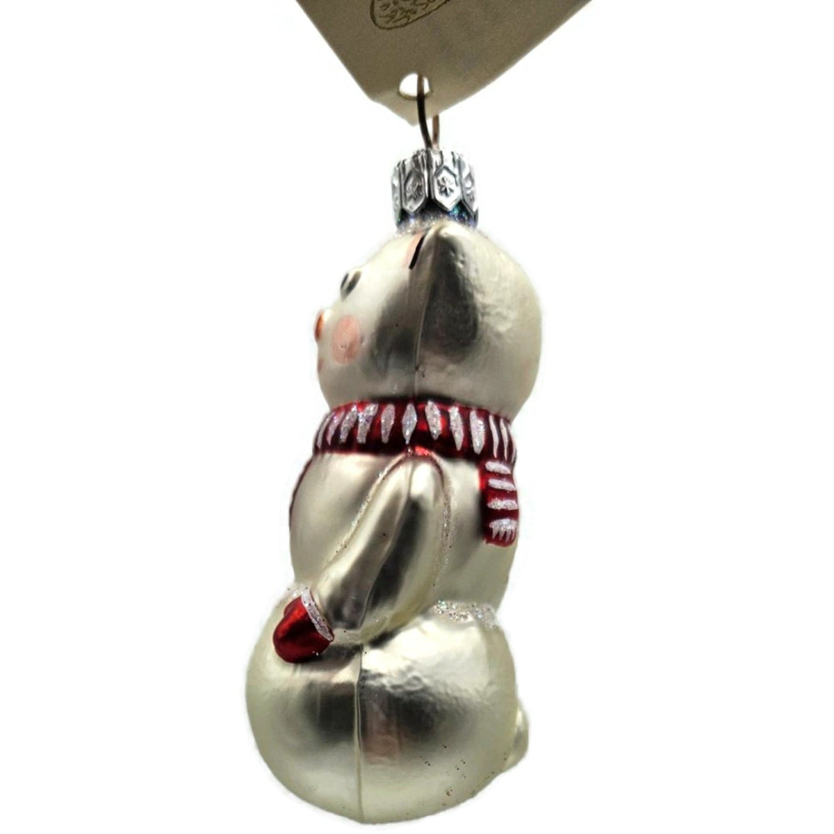 Patricia Breen Snowcat With Red Striped Scarf Pearl Christmas Tree Ornament 95266