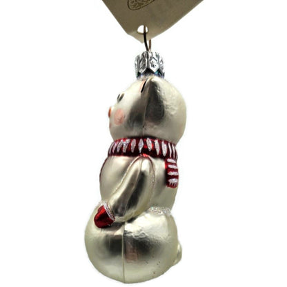 Patricia Breen Snowcat With Red Striped Scarf Pearl Christmas Tree Ornament 95266