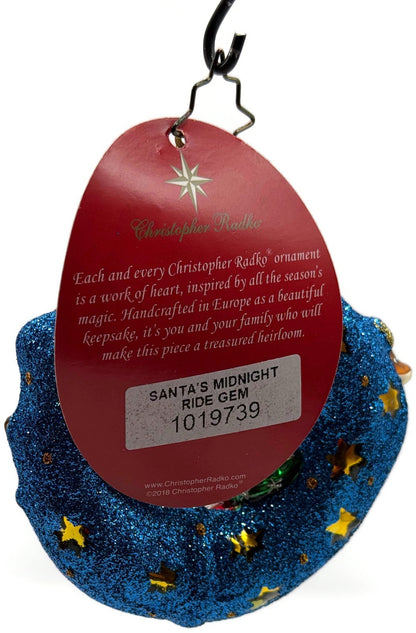 Christopher Radko Santa's Midnight Ride Gem Stars Christmas Ornament 10197398