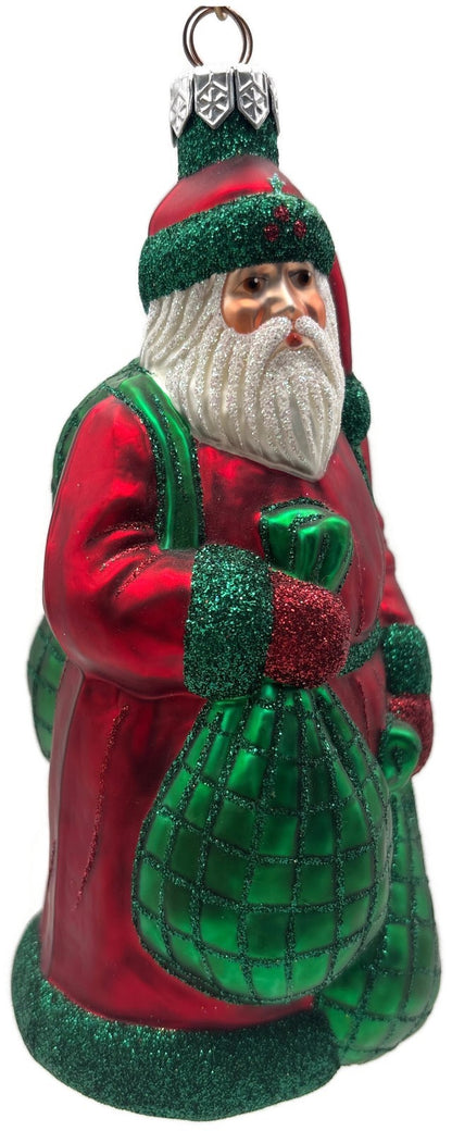 Patricia Breen 2000 Laden With Love Red Green Santa Christmas Ornament 98267