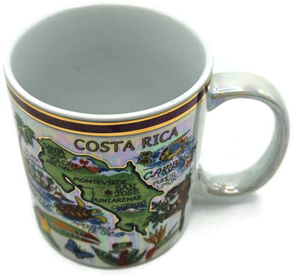Costa Rica Map Iridescent Pearl Finish Souvenir Gift Cup Coffee Tea Mug 12oz8