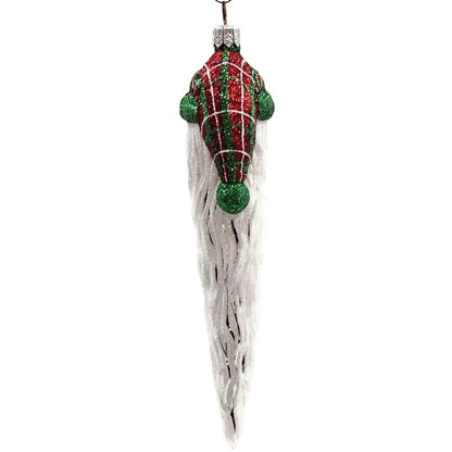 Patricia Breen Santa Claus Icicle Plaid Red Hat Drops Christmas Ornament 21327