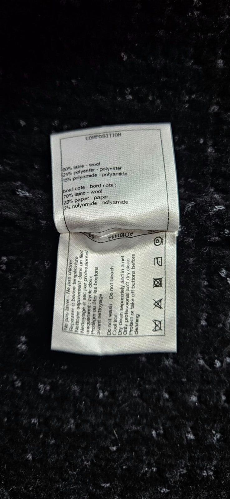 CHANEL Black White Wool Blend CC Button Cardigan Size 4410