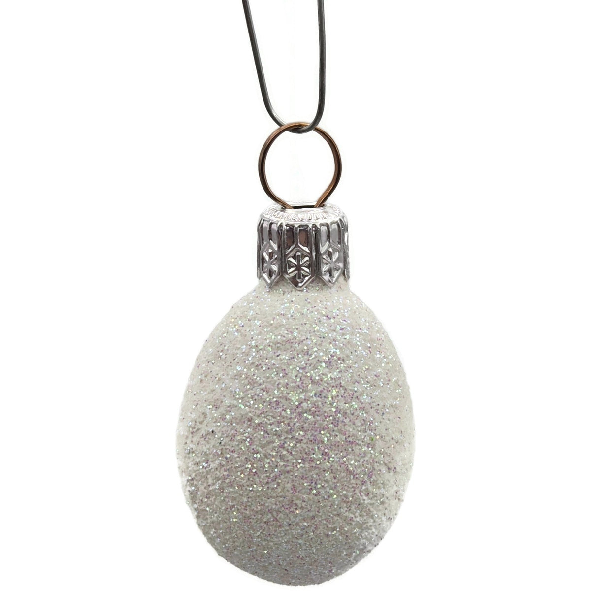 Patricia Breen Miniature Egg Rose Topiary White Glitter Easter Ornament 22677