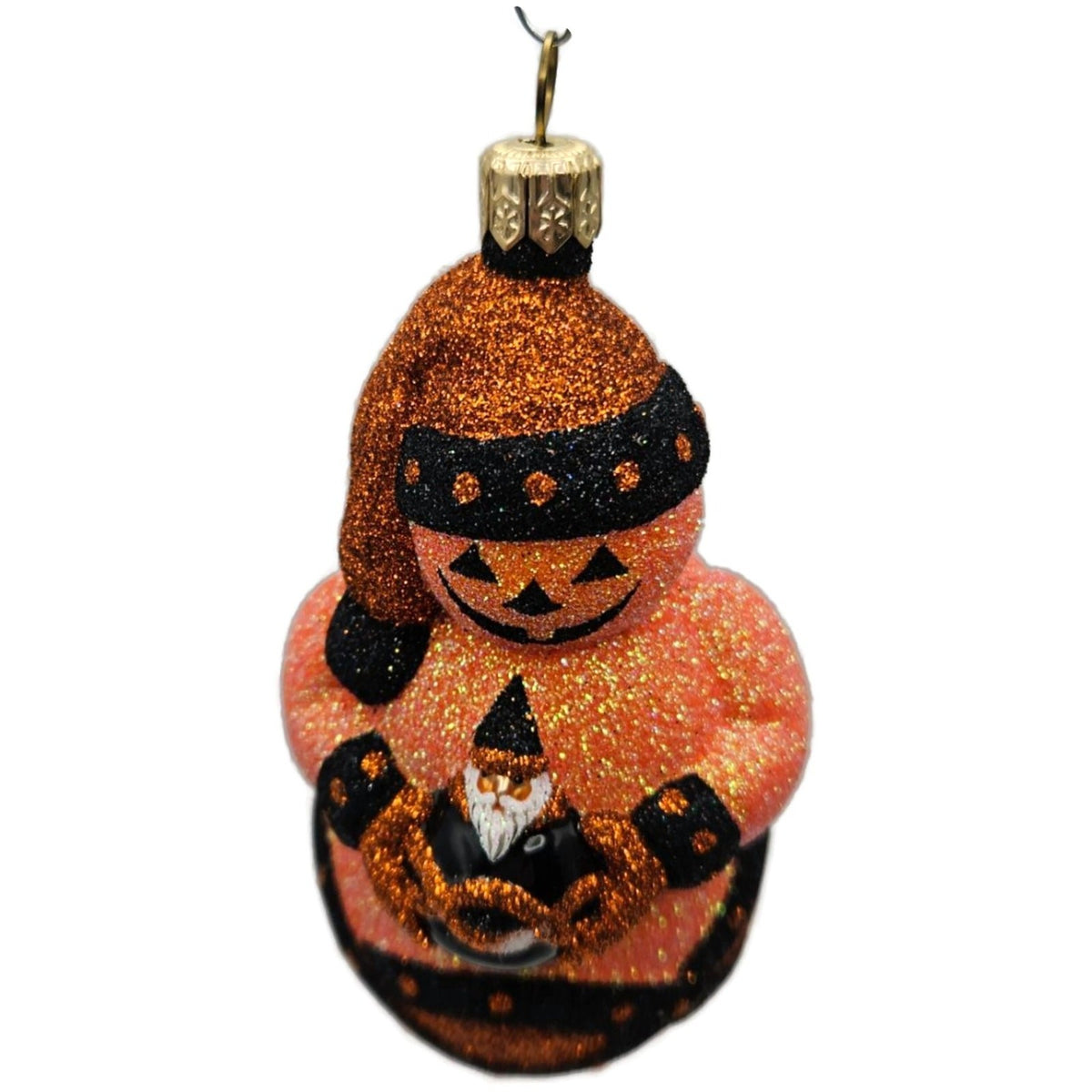 Patricia Breen Faberge Snowman Halloween Orange Stars Christmas Ornament 22238