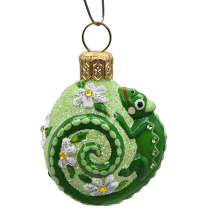 Patricia Breen Springtime Chameleon Daisy Green Jeweled Christmas Ornament 29293