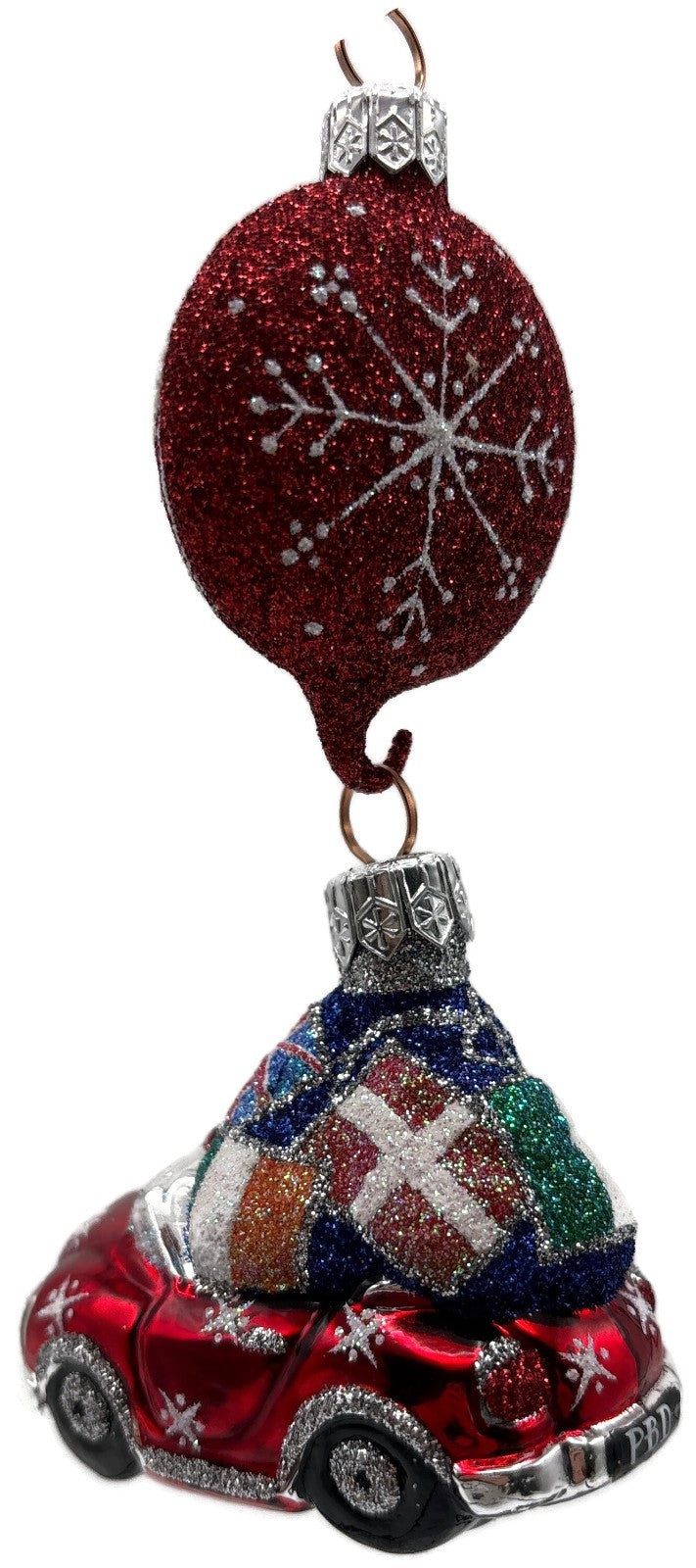 Patricia Breen Knightsbridge Santa Red Snowflakes Flags Christmas Ornament7
