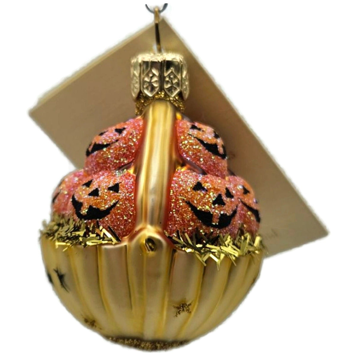 Patricia Breen Halloween Pumpkin Basket Gold With Stars Christmas Ornament 22535
