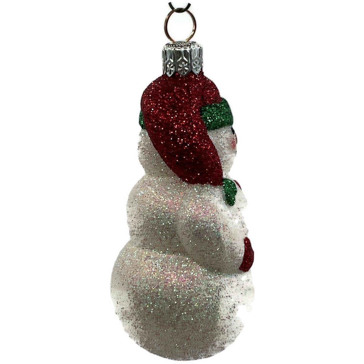 Patricia Breen Loving Snowman Green Red Hearts Glittered Christmas Ornament 21148