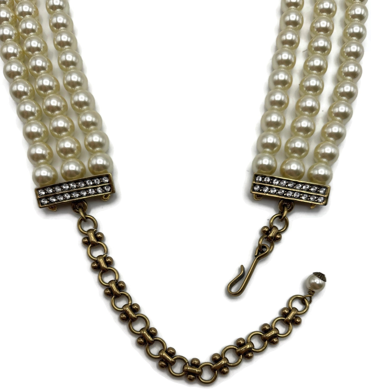 Heidi Daus Green With Envy Montana Blue Crystal 4 Strand Pearl-Look Necklace7