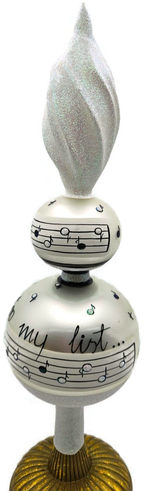 Patricia Breen You Top My List Finial Music Sheet Christmas Tree Topper 97865