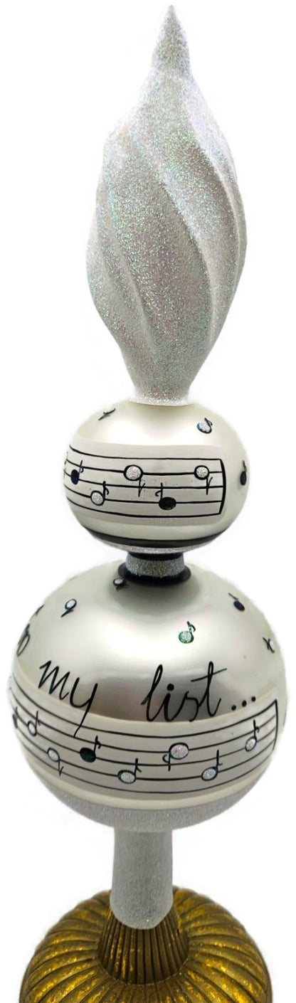 Patricia Breen You Top My List Finial Music Sheet Christmas Tree Topper 97865