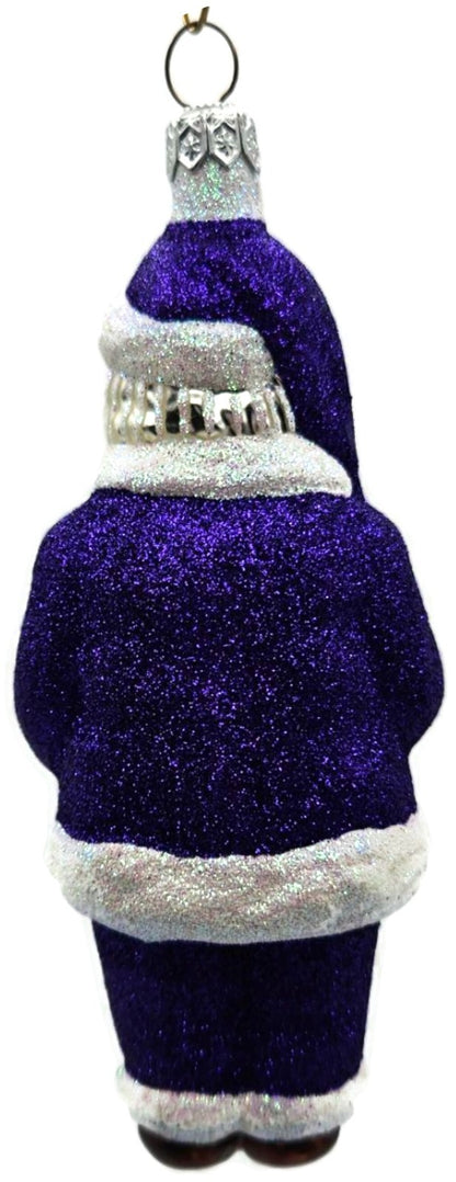 Patricia Breen A Snack For Rudolph Purple Glitter Santa Christmas Ornament 96444
