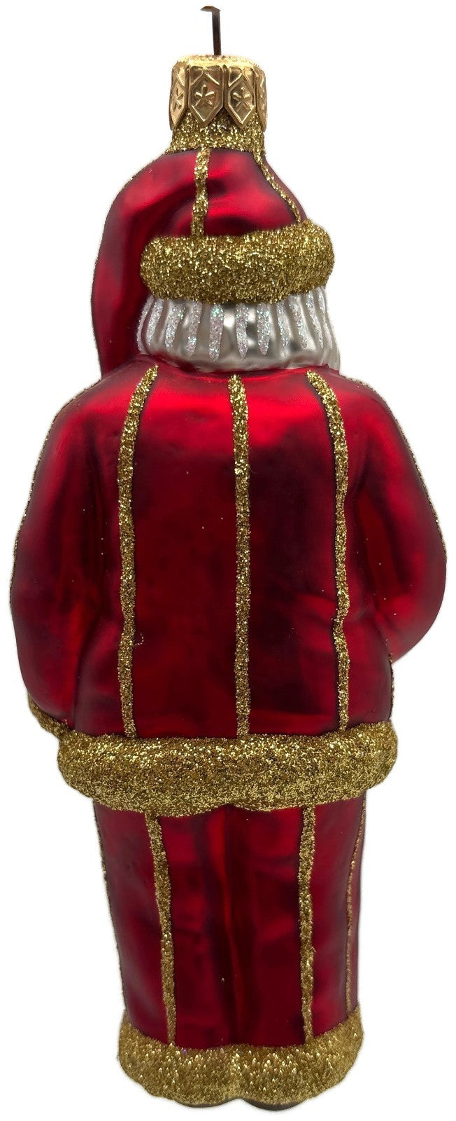 Patricia Breen Ring in the New Red Santa Gold Striped Christmas Ornament 97344