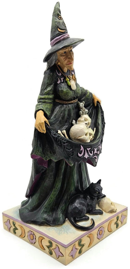 Jim Shore Heartwood Creek Wicked This Way Witch with Skulls in Skirt Figurine8