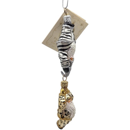 Patricia Breen Linked Santa Leopard Zebra Cirque De Nicoud Christmas Ornament8