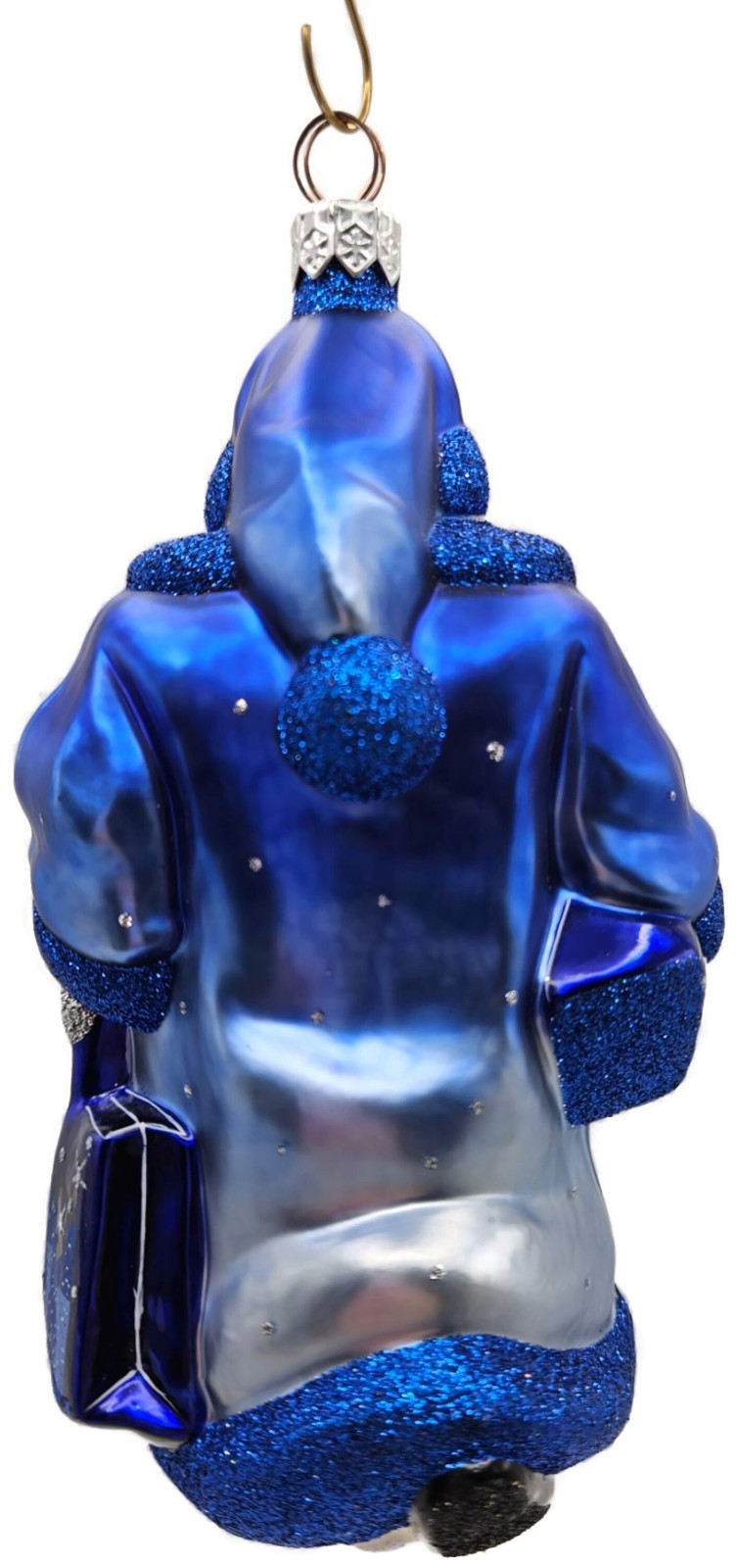 Patricia Breen City Santa Dawn Blue Silver Snowflakes Christmas Ornament5