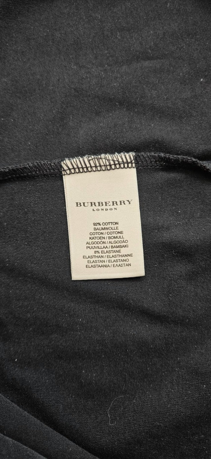 Burberry London Black Check Trim Cotton Long Sleeve Top Women's Medium8