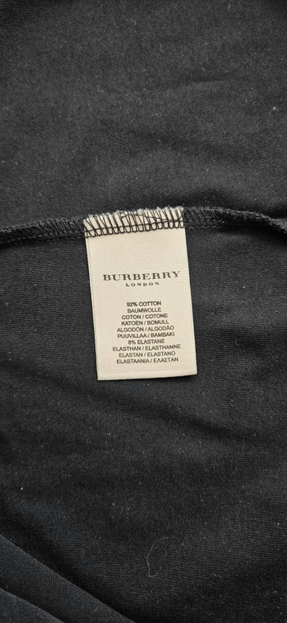 Burberry London Black Check Trim Cotton Long Sleeve Top Women's Medium8