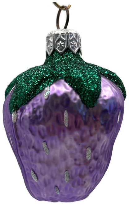 Patricia Breen Frosted Strawberry Lavender Spring Fruit Christmas Ornament 96147