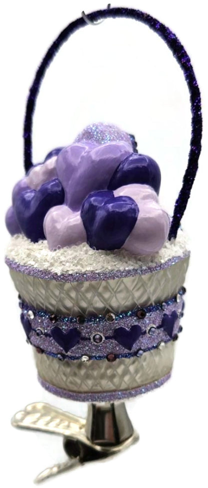 Patricia Breen Brimming with Love Purple Santa Clip On Valentines Ornament 28074
