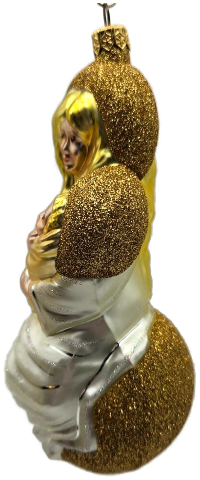Patricia Breen Seated Madonna Gold Baby Jesus Glass Christmas Tree Ornament 99347