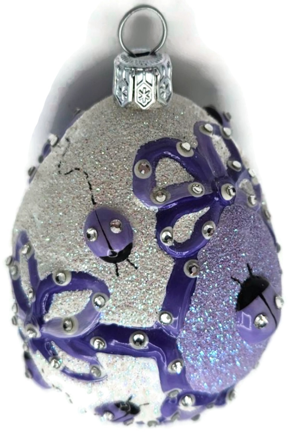 Patricia Breen Beribboned Egg Ladybugs Violet Easter Egg Purple Ornament 29028