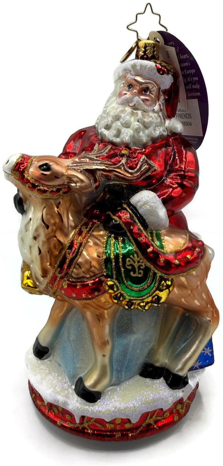 Christopher Radko Deer Friends Santa Reindeer Christmas Ornament 101690415
