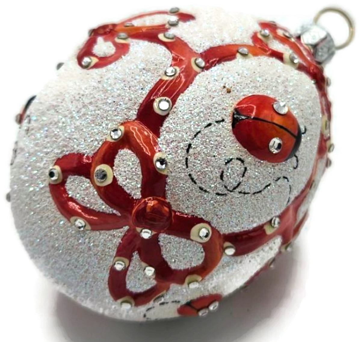 Patricia Breen Beribboned Egg Ladybugs Red White Easter Christmas Ornament 29025