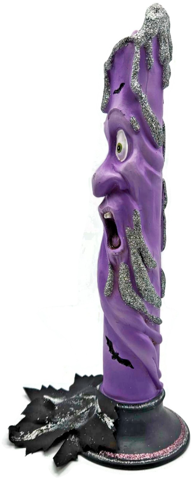 Kurt Adler Anthropomorphic LED Candle Stick Ghost Face Purple Halloween Decor8
