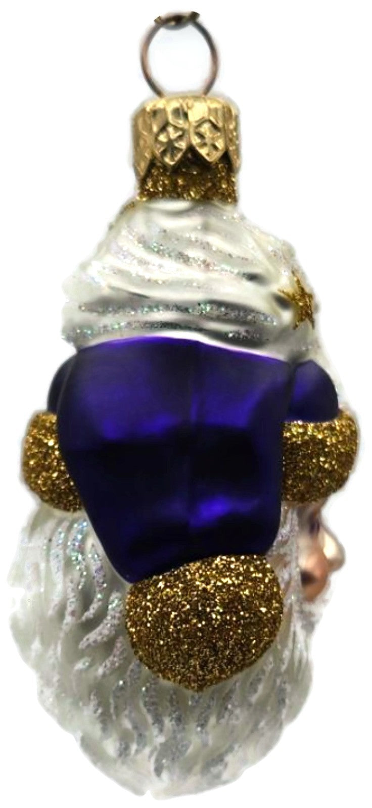 Patricia Breen Merry Olde Elf Purple Santa Head Stars Christmas Ornament 98297