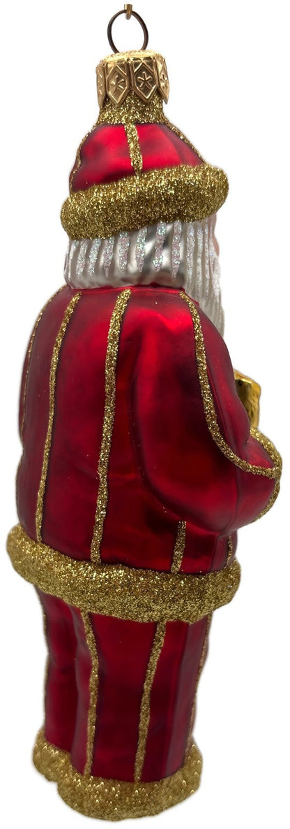 Patricia Breen Ring in the New Red Santa Gold Striped Christmas Ornament 97345