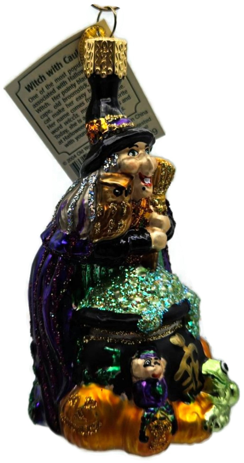 Old World Christmas 2004 Witch With Cauldron OWC Glass Halloween Decor Ornament7