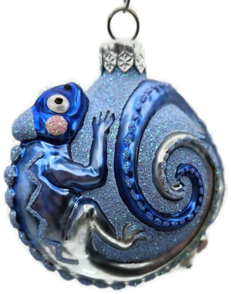 Patricia Breen Once Again for James Blue Chameleon Christmas Tree Ornament 26671
