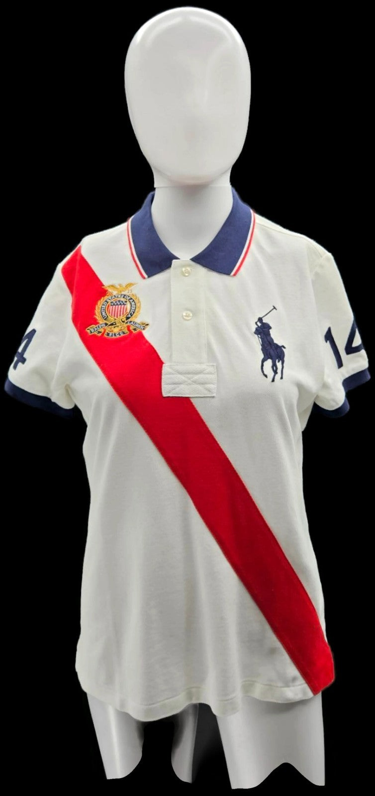 Polo Ralph Lauren The Skinny Polo USA Crest Big Pony Sash #14 Women's L0