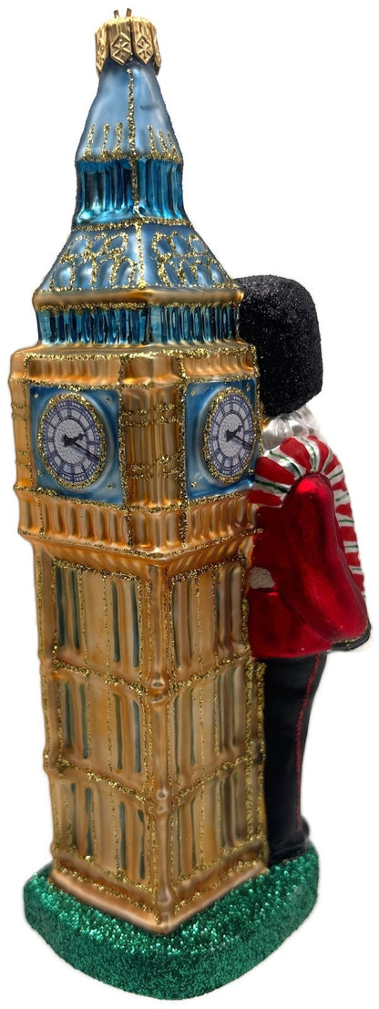 London Big Ben Palace Guard Santa Glass Christmas Ornament British England UK5