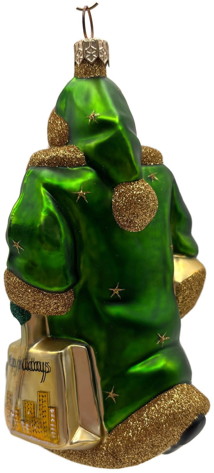 Patricia Breen City Santa Claus Green Ethnic Gold Stars Christmas Ornament 20086