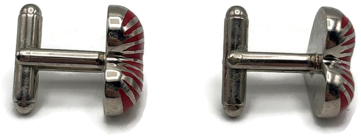 Paul Smith Heart Stripe Red Enamel Silver Tone Cufflinks Men's Signed9