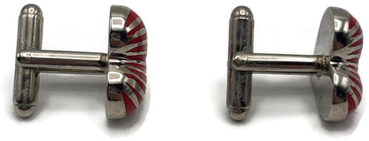 Paul Smith Heart Stripe Red Enamel Silver Tone Cufflinks Men's Signed9