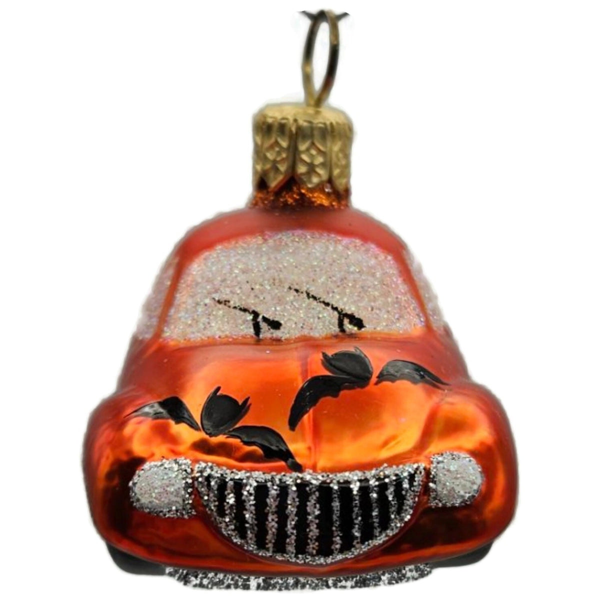 Patricia Breen Miniature Taxi Orange Car Pumpkin Glass Halloween Ornament 23732