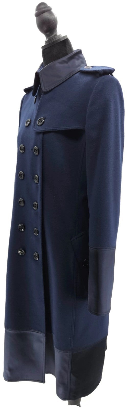 Burberry London Double Breasted Wool Cashmere Belted Trench Coat Womens Sz 8 US3