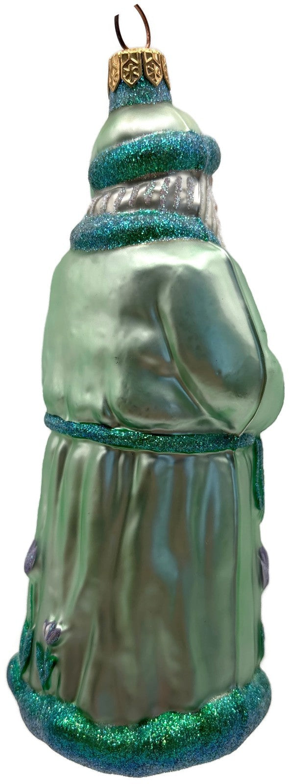 Patricia Breen Santa Dreams of Spring Flowers Gold Green Christmas Ornament 97406