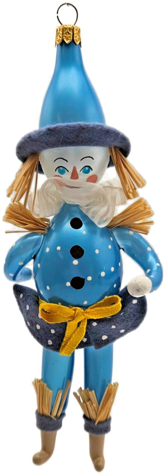 Soffieria De Carlini Wizard of Oz Blue Scarecrow Glass Christmas Ornament0