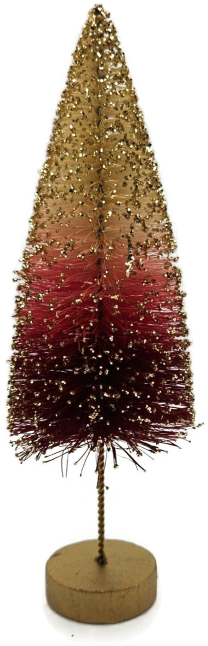 Bethany Lowe Glitter Bottle Brush Strawberries and Cream Christmas Tree Set of 37