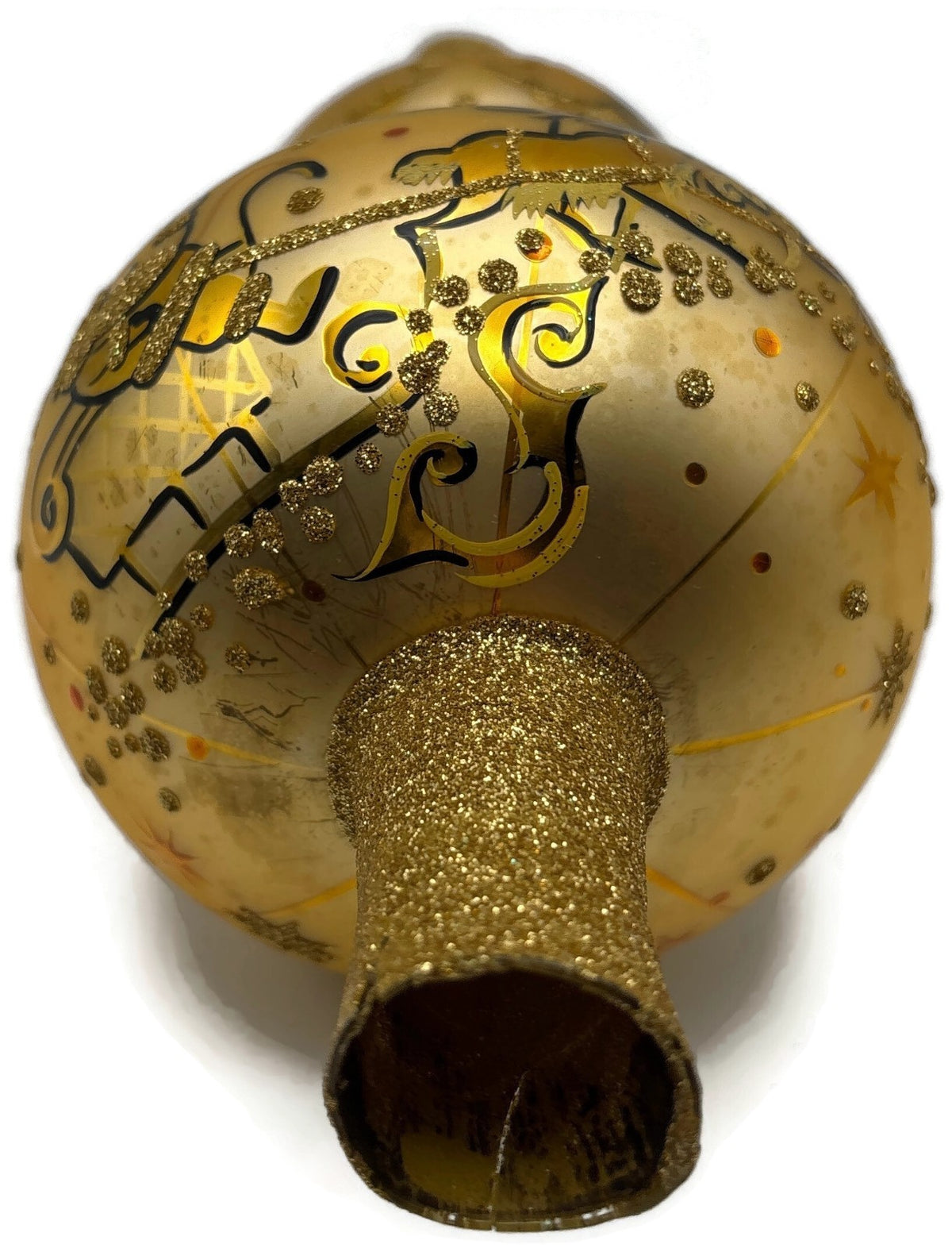 Patricia Breen Northward Ho 2 Ball Sun Moon Gold Christmas Finial Topper 95849