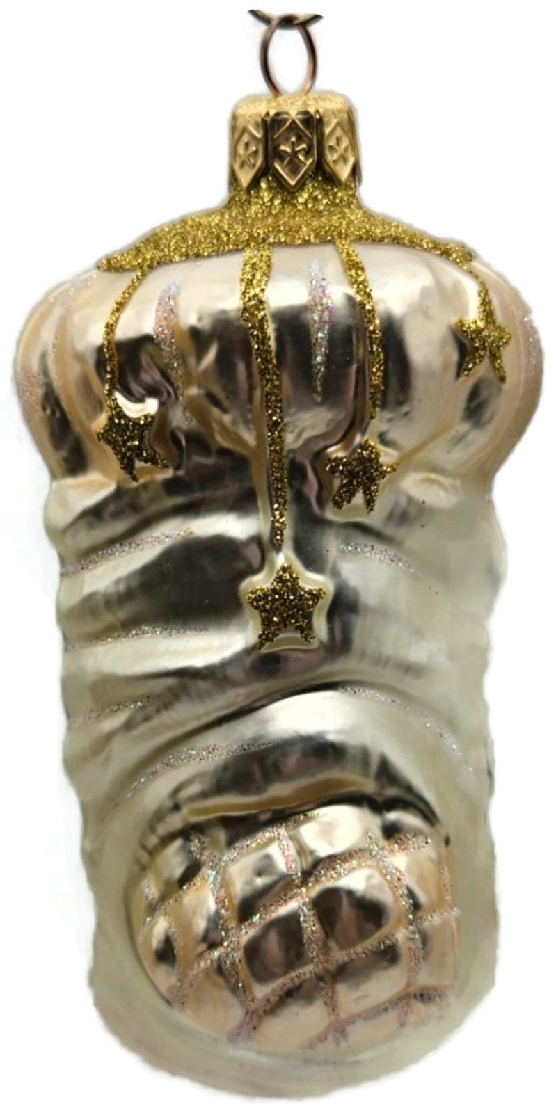 Patricia Breen Angel Stocking Pink Moon Stars Glass Christmas Tree Ornament 96023