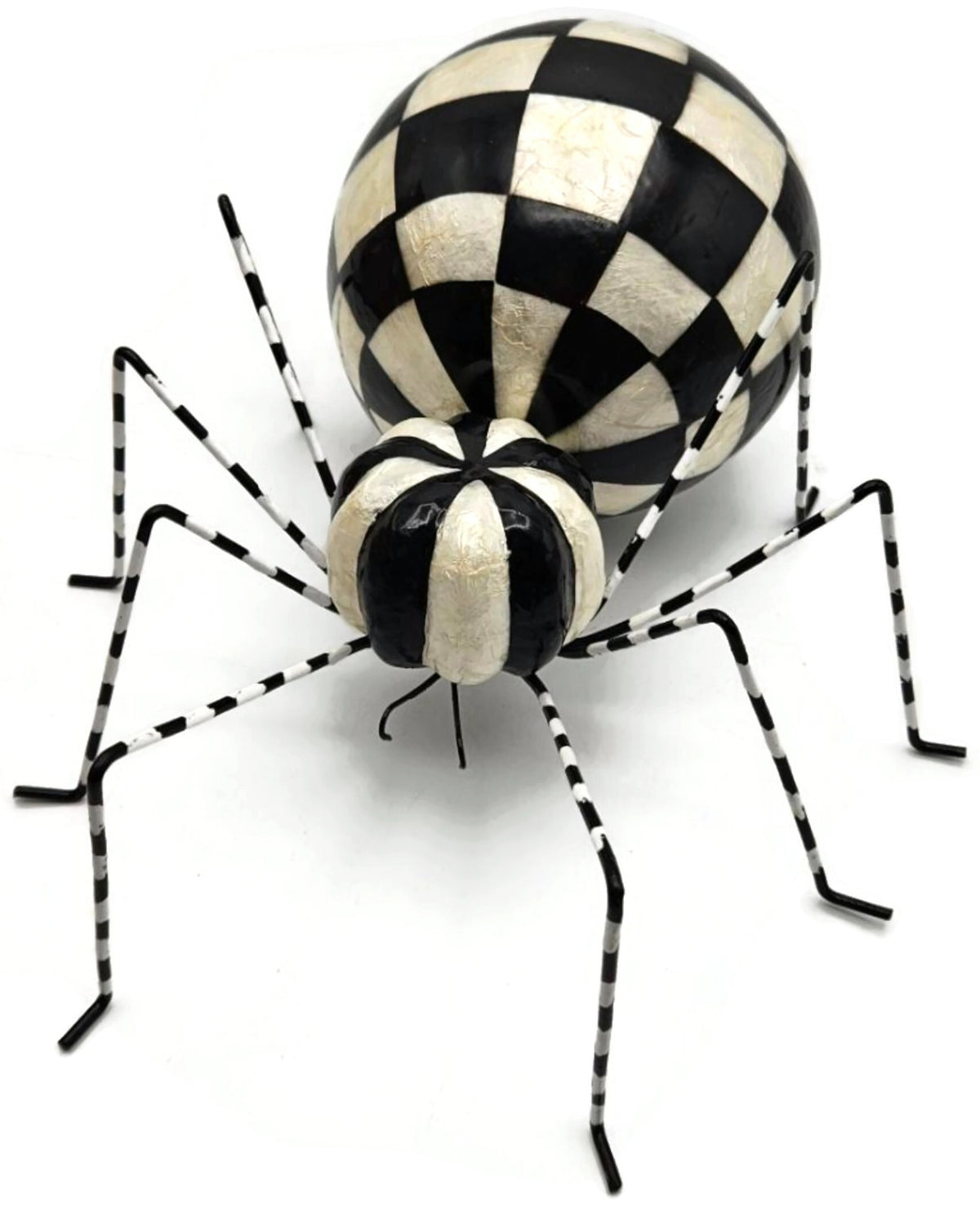 MacKenzie Childs Courtly Capiz Spider Metal Wire Check Halloween Decor Figurine0