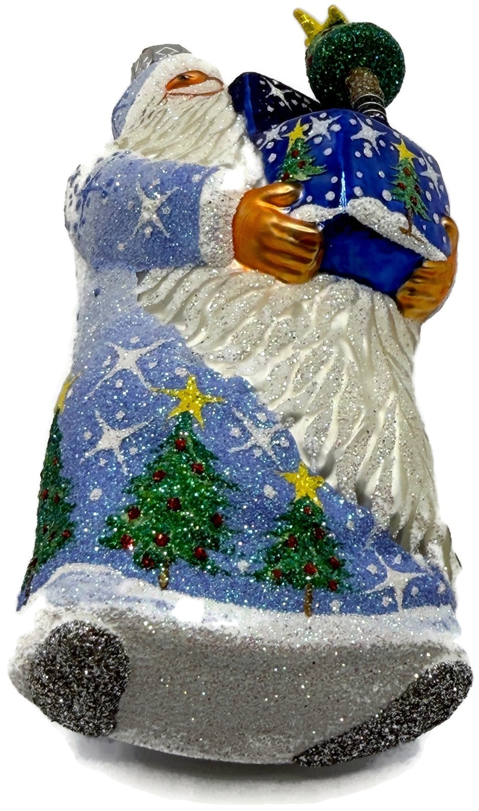 Patricia Breen Jack In The Box Santa Blue Snowflakes Christmas Ornament 23749